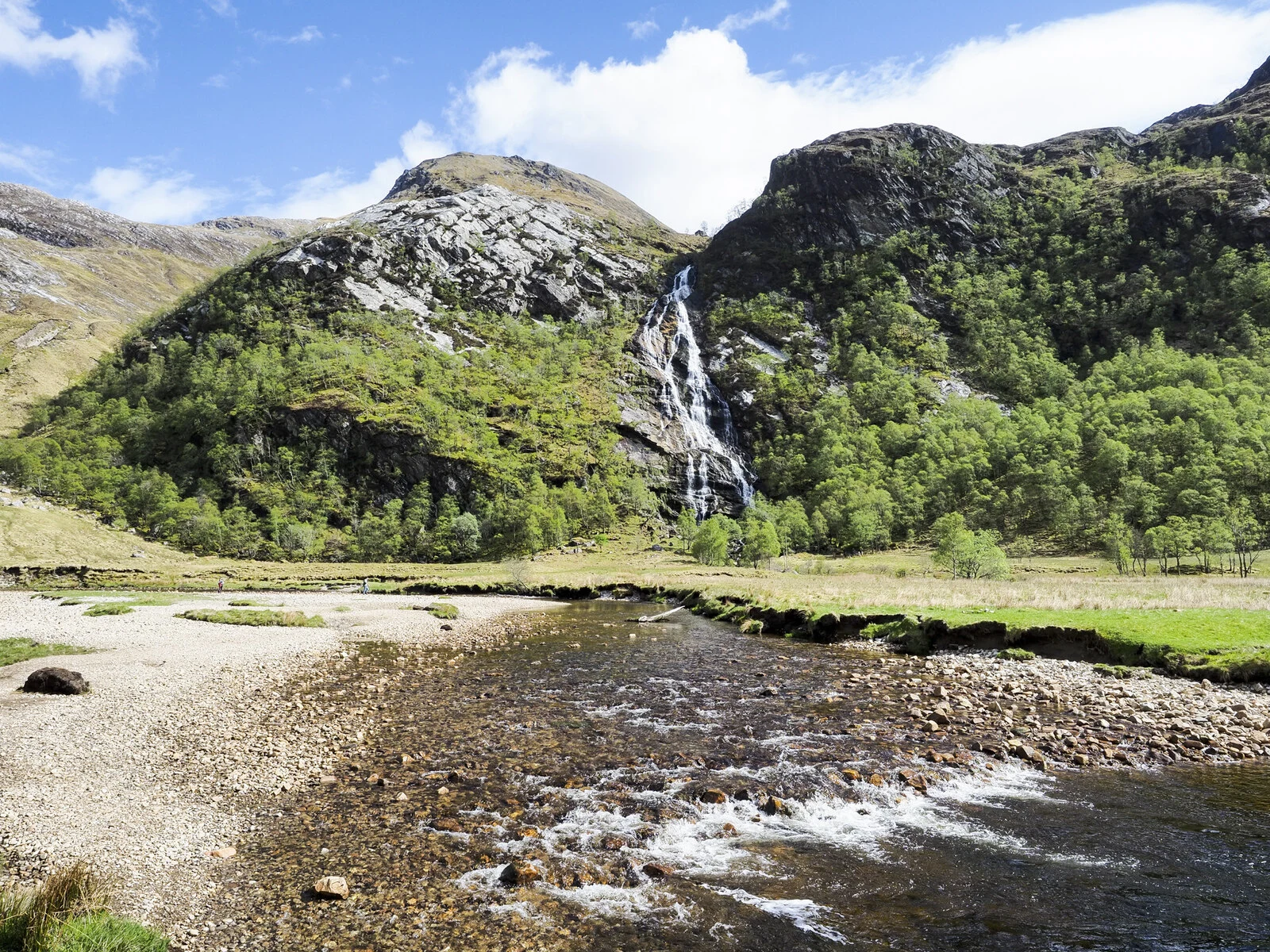 A shallow riffle and quieter pool on the Water of Nevis, Scotland.